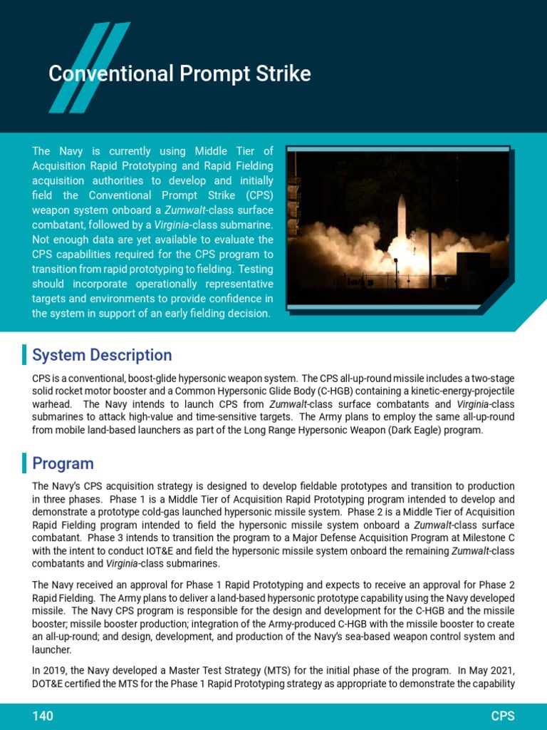 Navy's Conventional Prompt Strike Program | PDF | Military Technology ...