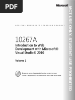 Course 10267A Introduction To Web Development With Microsoft Visual Studio 2010 Trainer Handbook