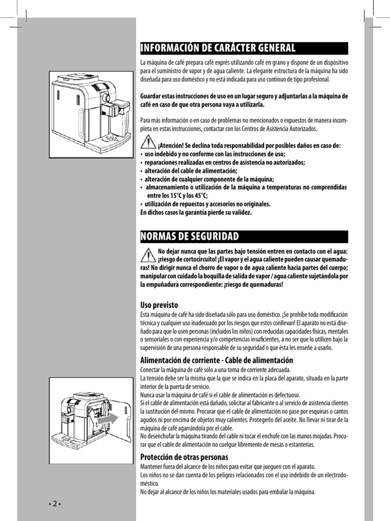 Manual Philips Saeco Syntia HD8838 (Español 32 Páginas) PDF Agua