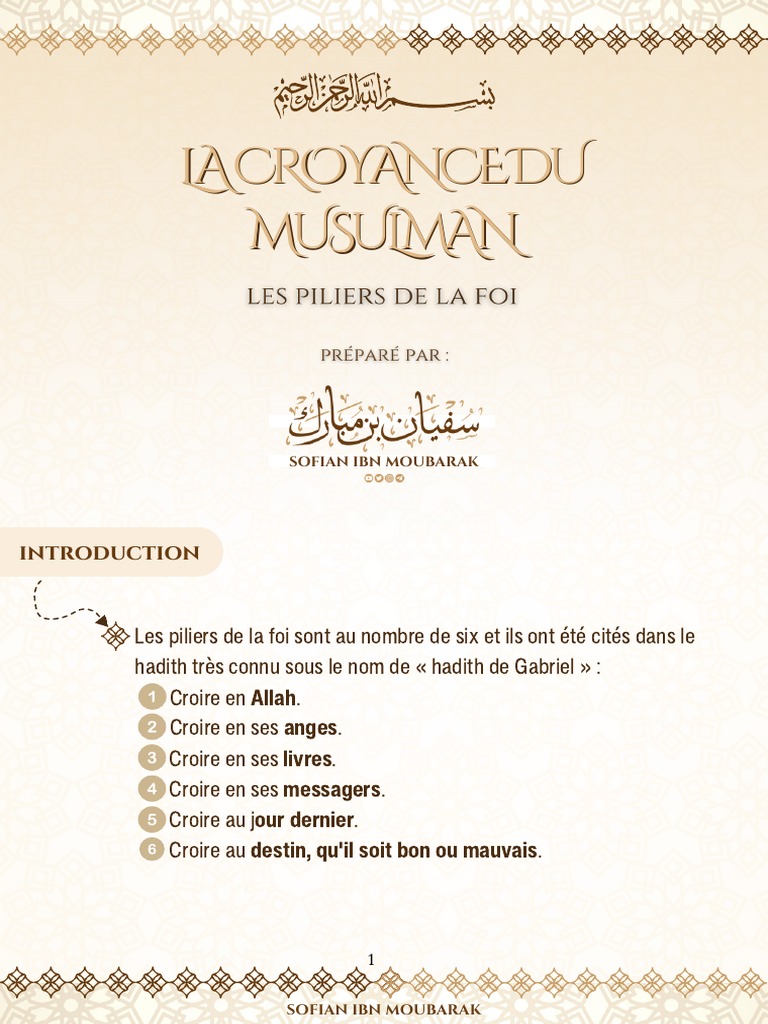 Les 6 piliers de la foi en islam | PDF | Allah | Doctrines et croyances ...