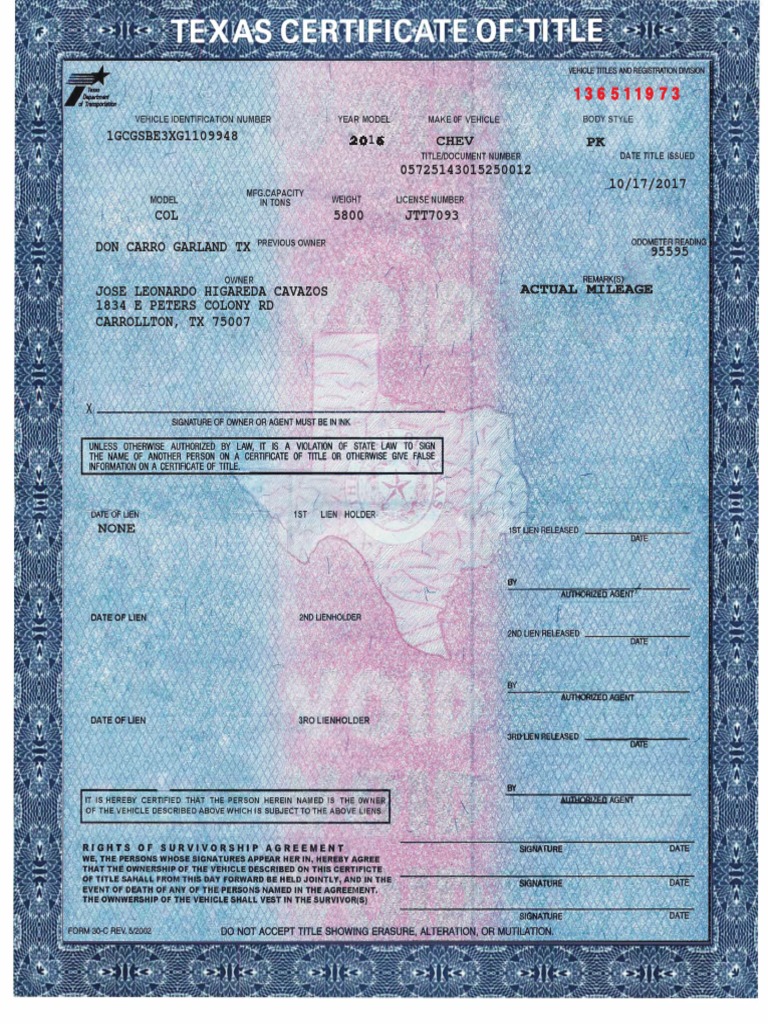 Titulo Texas | PDF