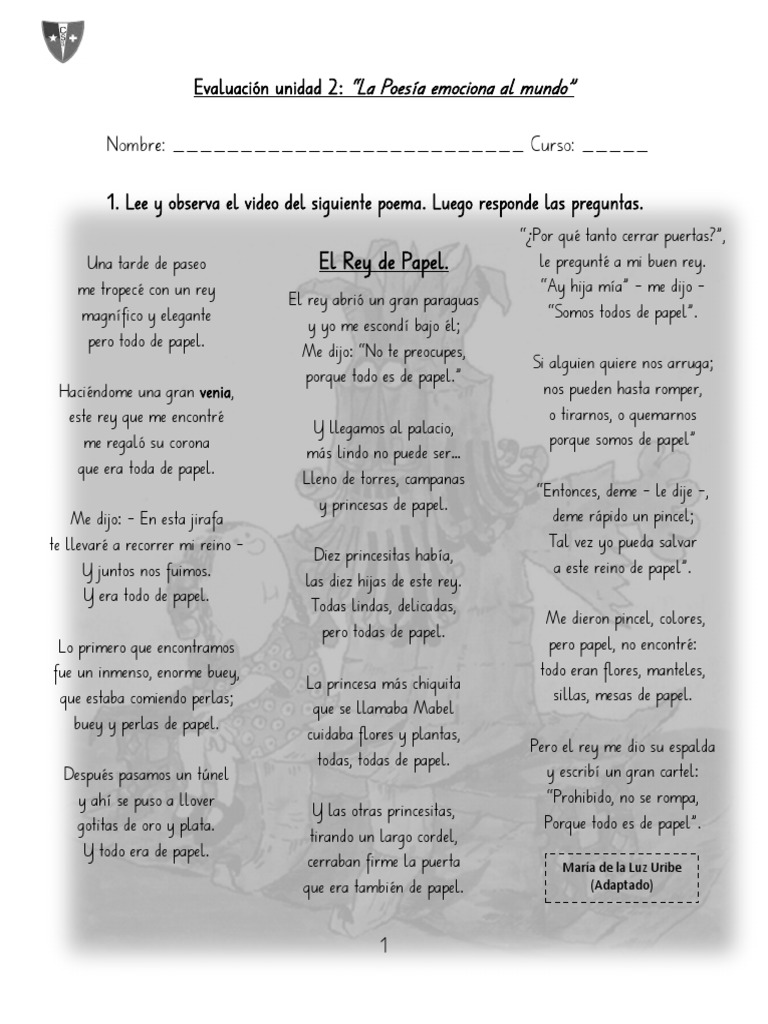 Evaluación Poema 