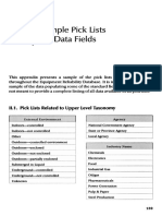 Sample Pick Lists For Data Fields: Appendix
