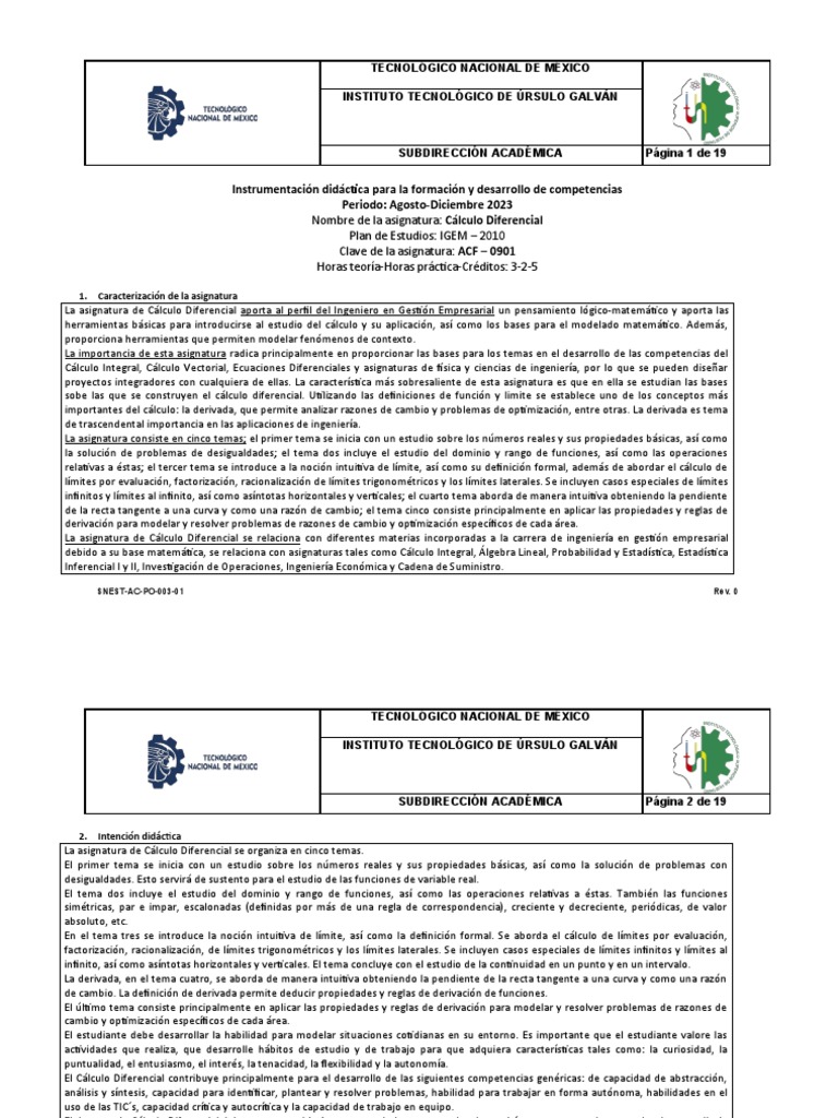 Instrumentación Didáctica en Cálculo Diferencial | PDF | Asíntota ...