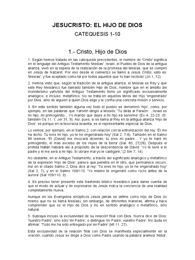 Jesucristo: El Hijo de Dios en la Biblia | PDF | Jesús | Evangelio de Mateo