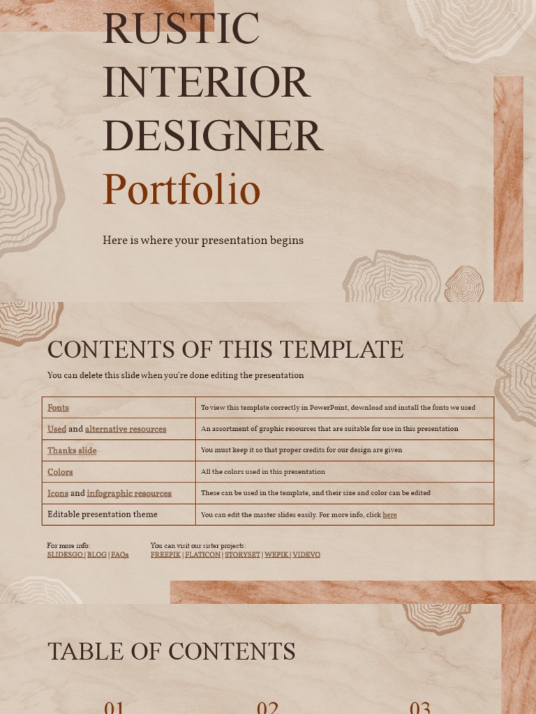 Rustic Interior Design Portfolio Template | PDF | Graphic Design | Icon ...