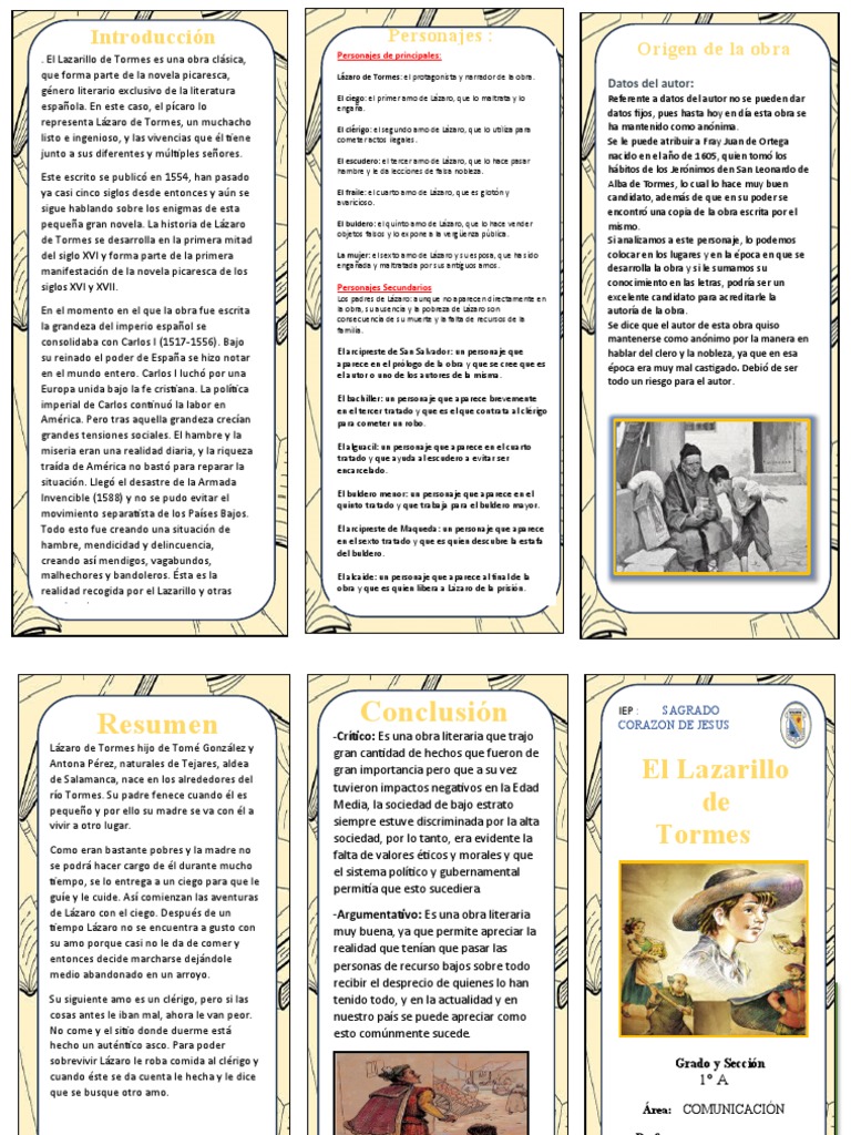 Personajes de El Lazarillo de Tormes | PDF
