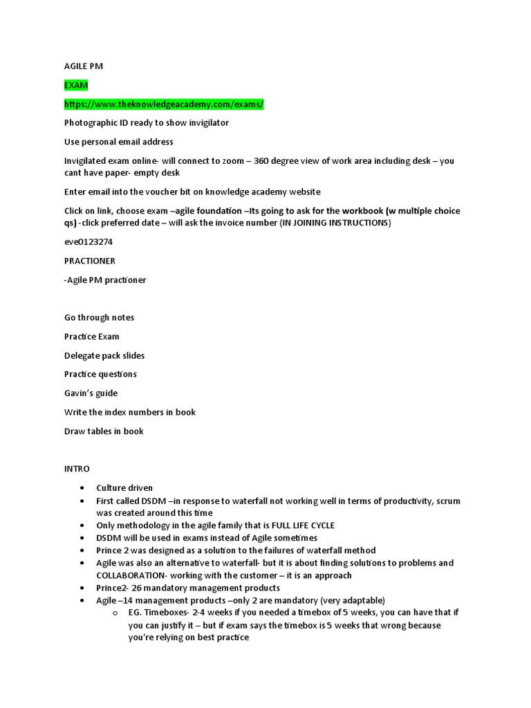 Agile PM Exam Preparation Guide | PDF | Agile Software Development | Risk