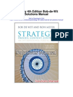 Strategy 4th Edition Bob de Wit Solutions Manual