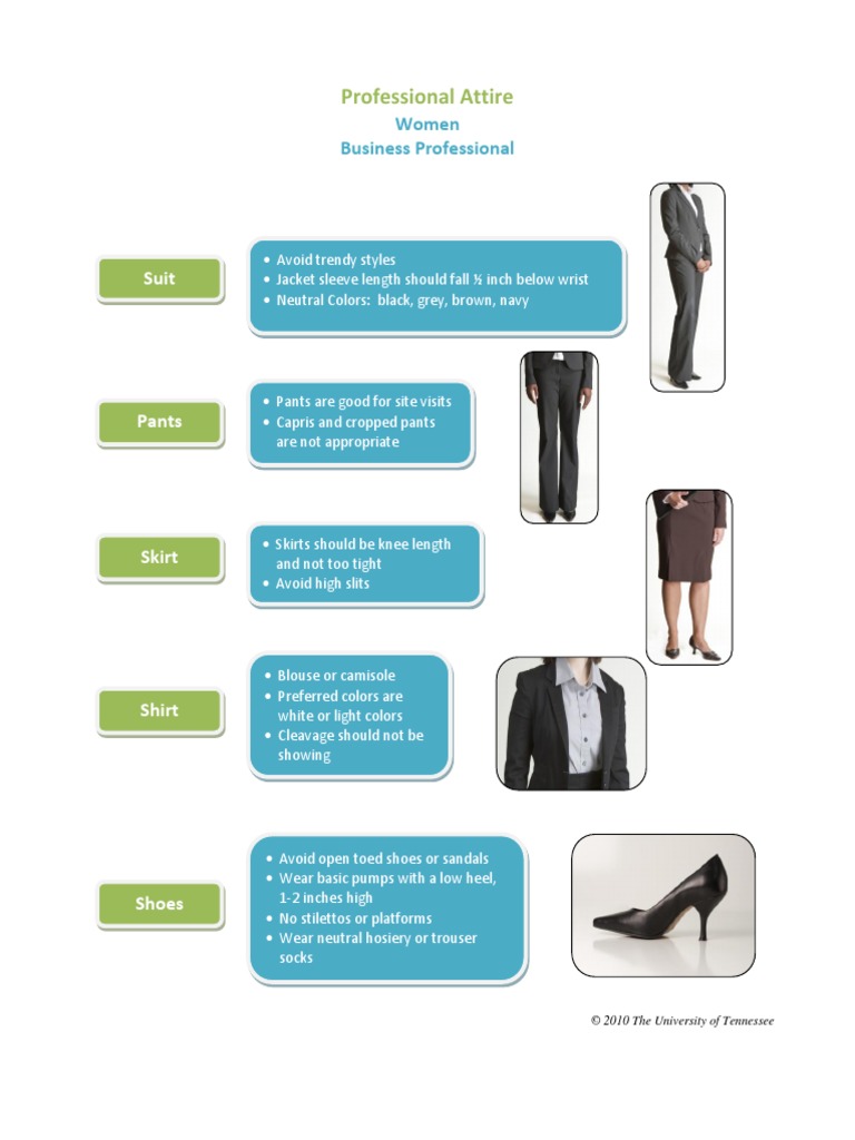 Professional Dress Handout | PDF | Clothing | Fashion