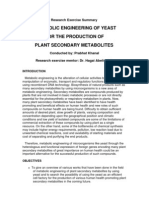 Metabolic Engineering of Yeast For The Production of Plant Secondary Metabolites