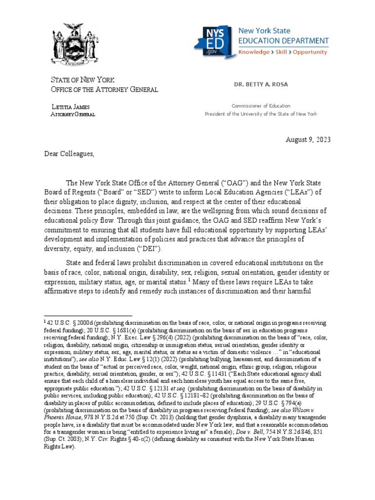 Nysed Dei Guidance PDF Sexual Harassment Discrimination