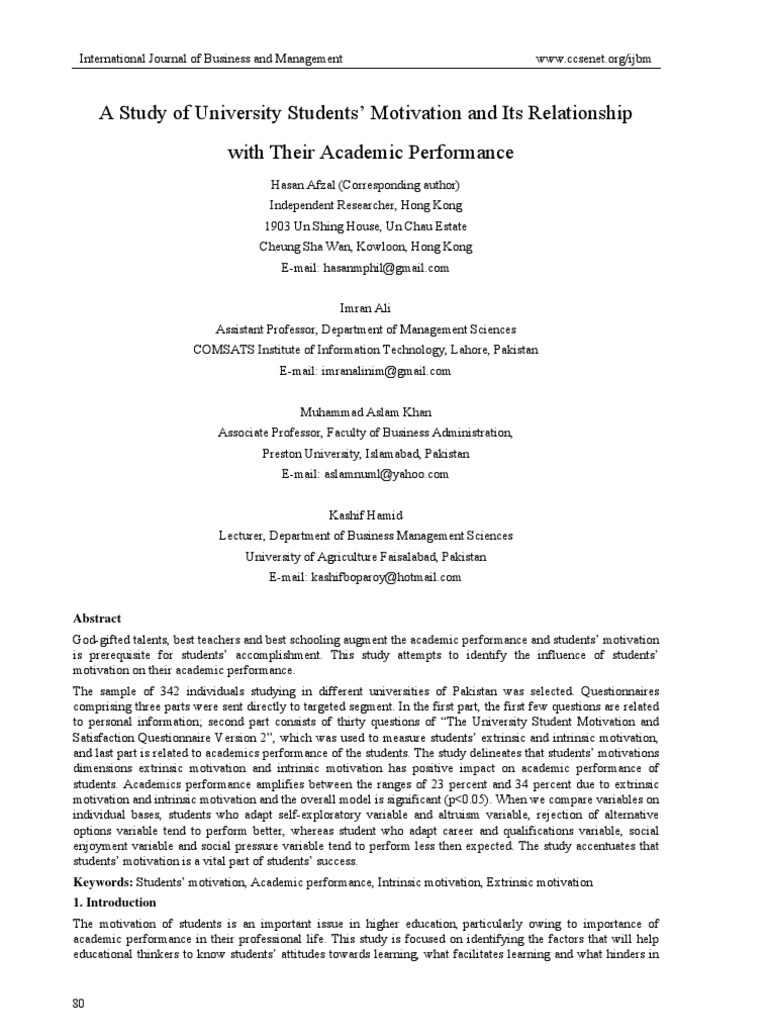 Student Motivation and Academic Success | PDF | Motivation | Motivational