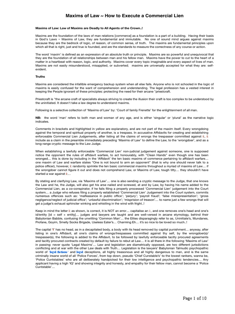 Deadly maxims of law to agents of the crown pdf fraud common law