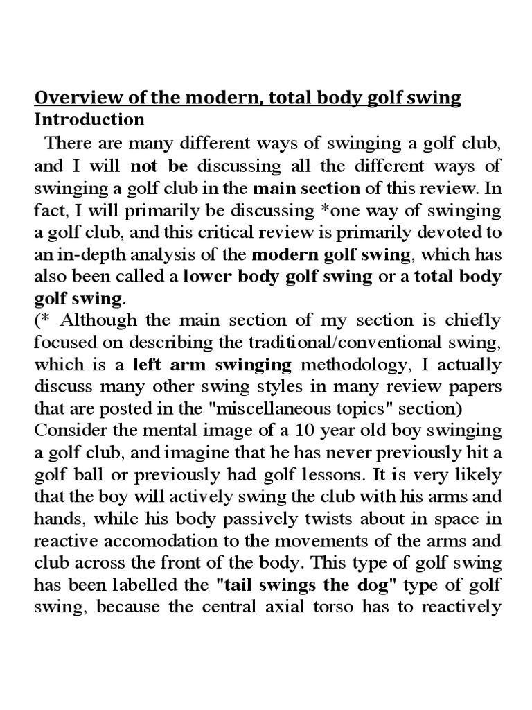 0-Overview of The Modern Golf Swing | PDF | Pelvis | Shoulder