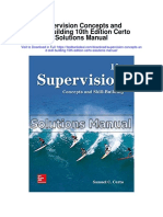 Supervision Concepts and Skill Building 10th Edition Certo Solutions Manual