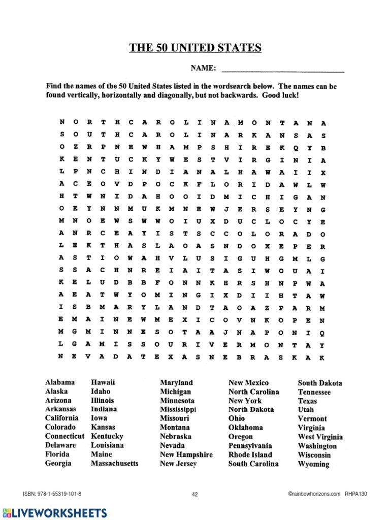 Guess The 50 States Of America