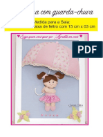 Molde Menina Com Guarda-Chuva No Quadro