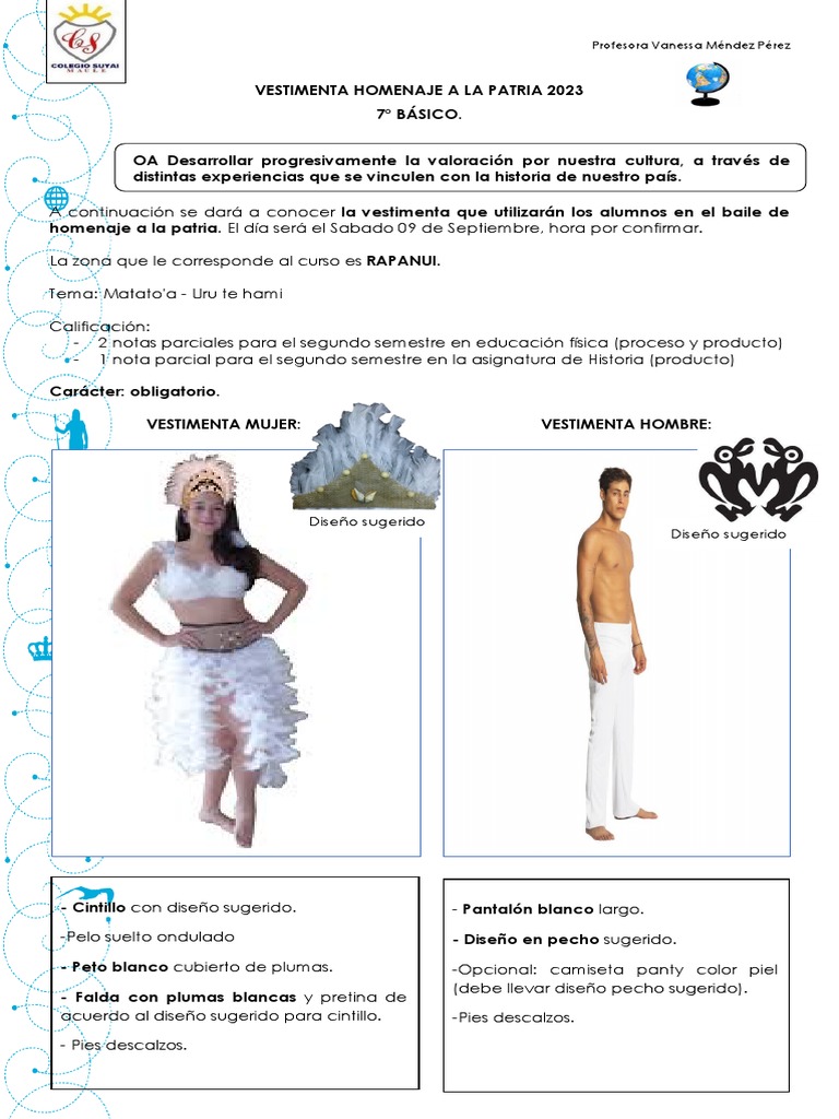 Vestimenta Homenaje a la Patria 2023 | PDF