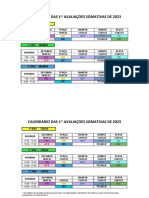 Calendario Das Provas AS 1 Semestre 2023