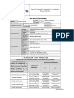 Información General: Formato Planeación, Seguimiento y Evaluación Etapa Productiva