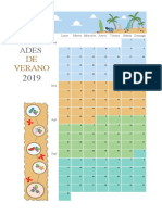 Calendario de Actividades de Verano EXCEL