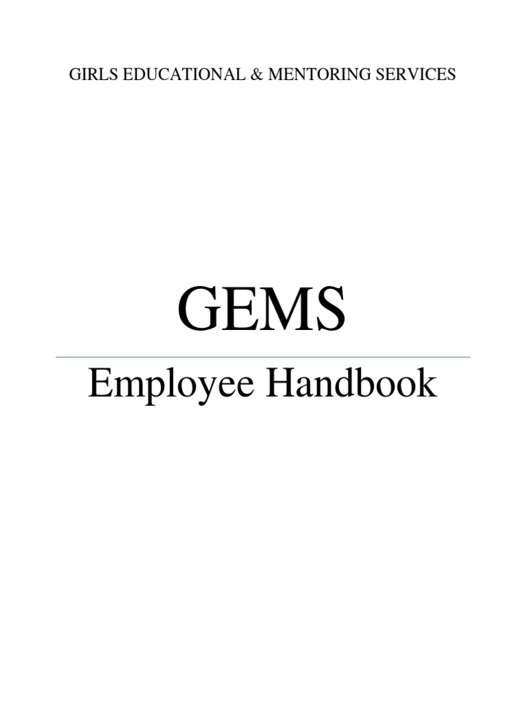 GEMS Employee Handbook 2023 (6) PDF Sexual Harassment Employment