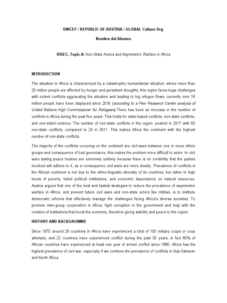 Position Paper Example 1 | Descargar gratis PDF | Africa | Economic Growth