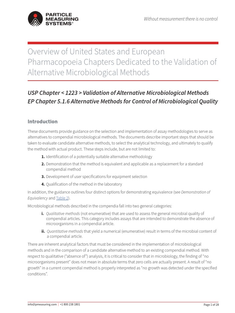 USP Microbiological Method Validation | PDF | Colony Forming Unit ...