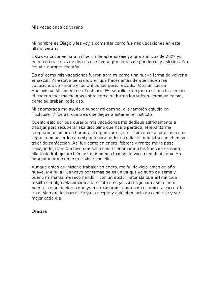 Mis Vacaciones De Verano Pdf