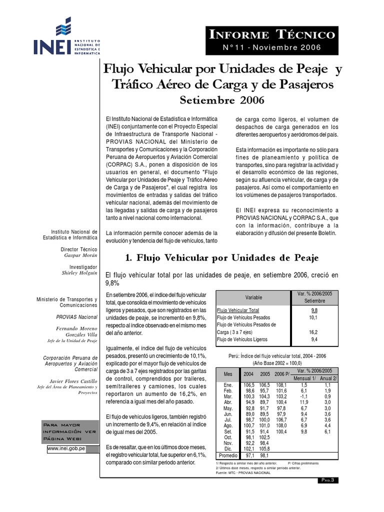MTC - Flujo Vehicular 2000 - 2006 | PDF | Aeropuerto | Aeronáutica