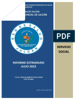 Informe Extramuro Servicio Social Mes de Julio 2023