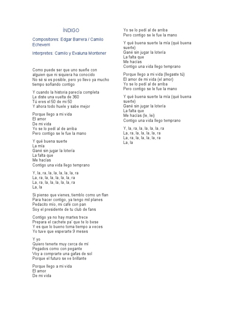 Letras de Canciones Populares en Español | PDF | Poesía