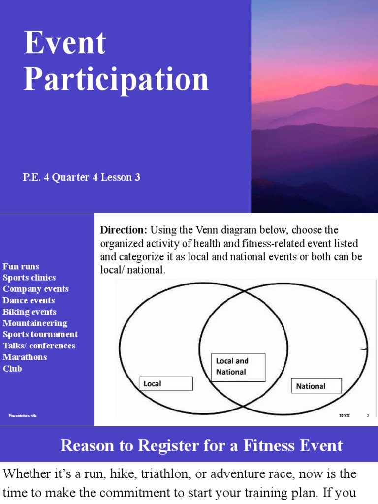 Event Participation | PDF | Physical Fitness | Goal
