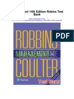 Management 14th Edition Robins Test Bank