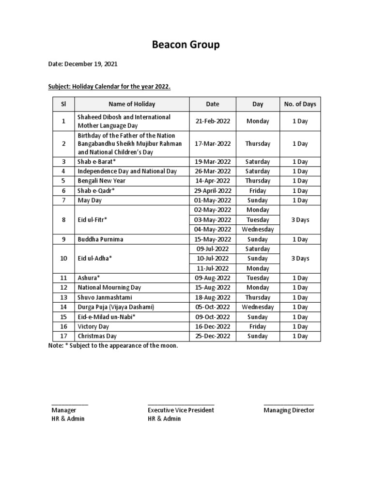 Social Media Holiday Calendar 2022