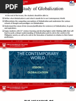 Prelim Lesson 1 A. The Study of Globalization