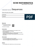 Quadratic Sequences Questions MME