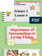 Science 2 - Q4 - L4 - Importance of Surroundings To Living Things