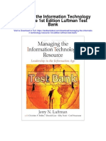 Managing The Information Technology Resource 1st Edition Luftman Test Bank