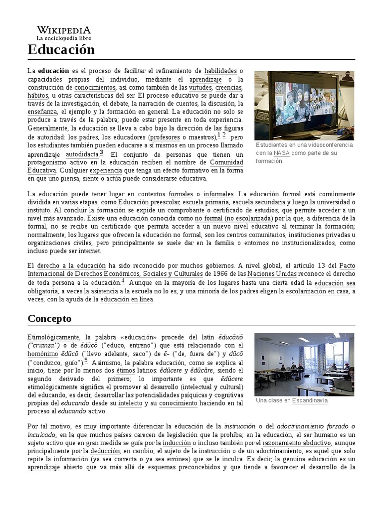 Historia y Evolución de la Educación | PDF | Educación de la primera ...