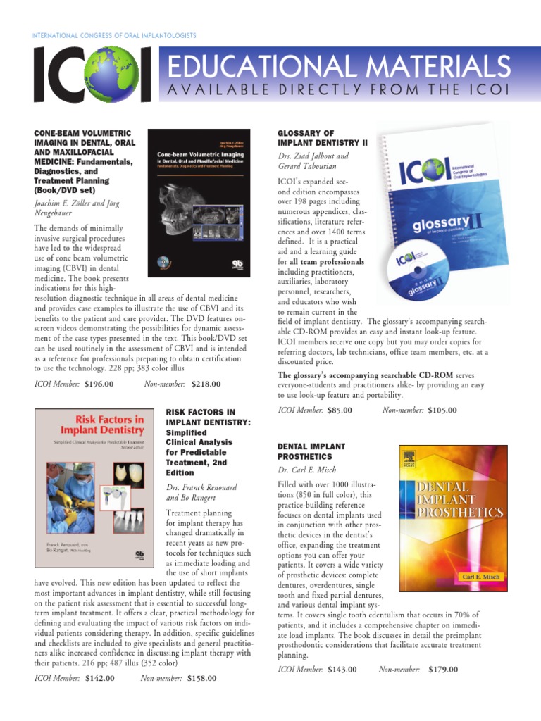 ICOI Educational Flyer 2011 | PDF | Dental Implant | Dentistry