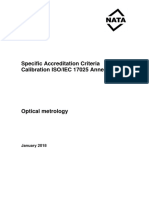 Calibration ISO IEC 17025 Annex Optical Metrology