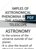 Examples of Astronomical Phenomina