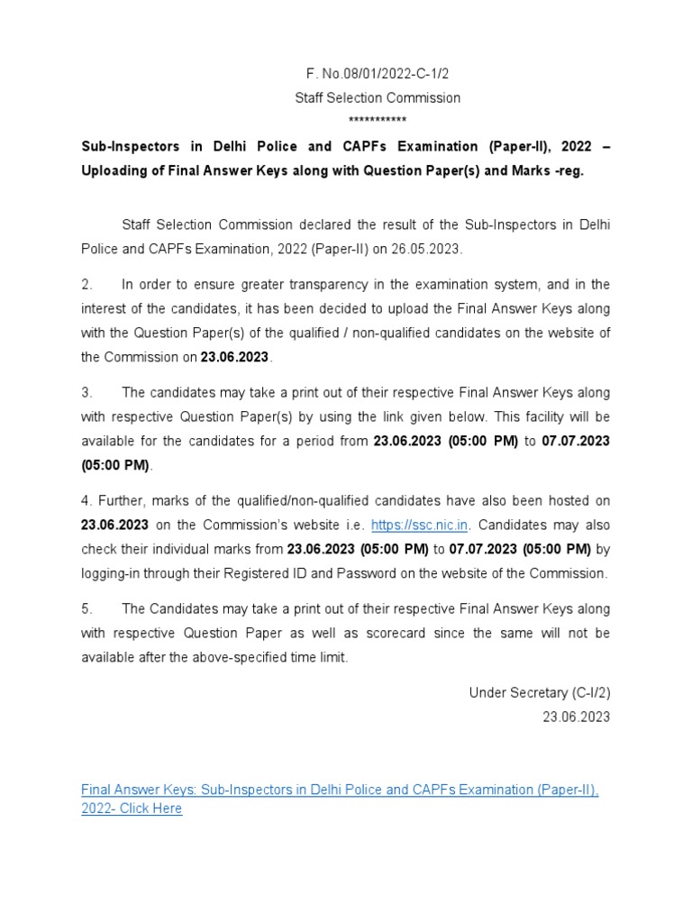 Final Answer Key SICPO2022 23062023 1 | PDF | Finance & Money ...