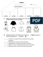 Test For Kinder - Science