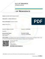 Residence Certificate