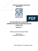 Adminstración de Organizaciones Primer Parcial