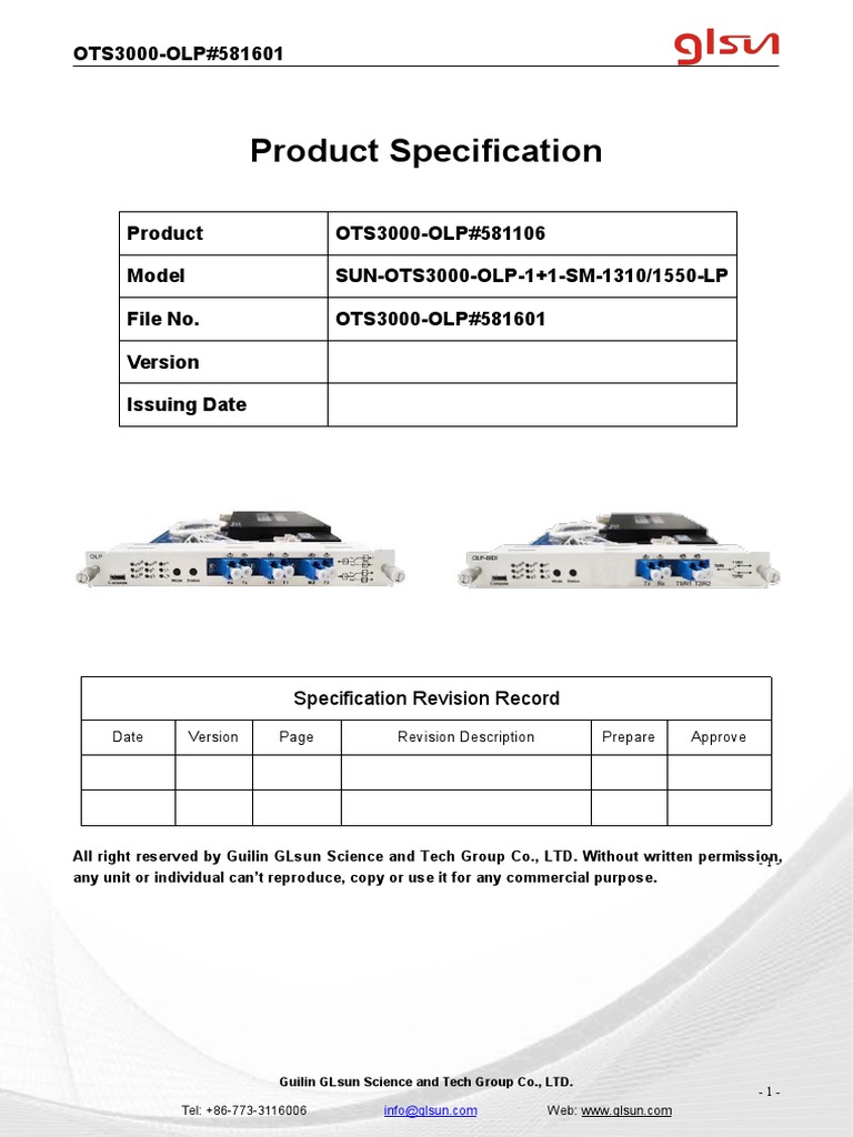 OTS3000-OLP Optical Line Protection System | PDF | Optical Fiber ...