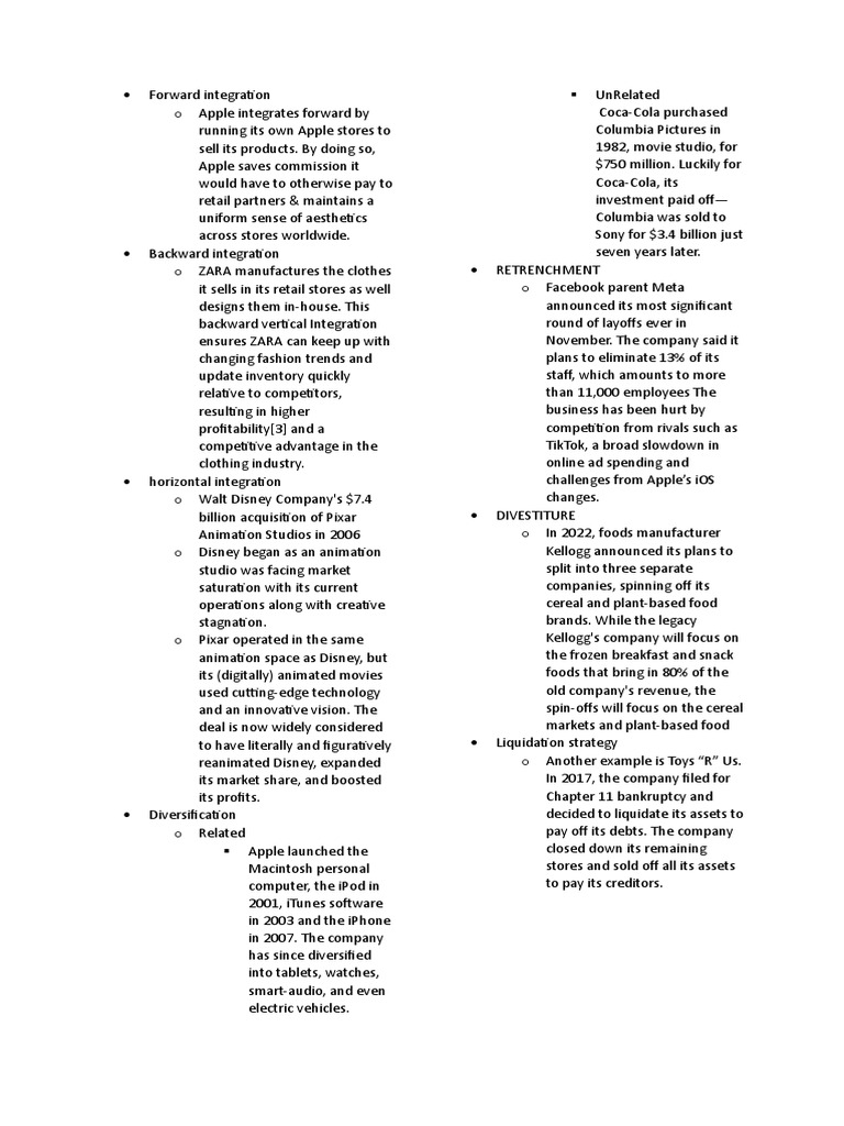 Forward integration pdf apple inc the walt disney company